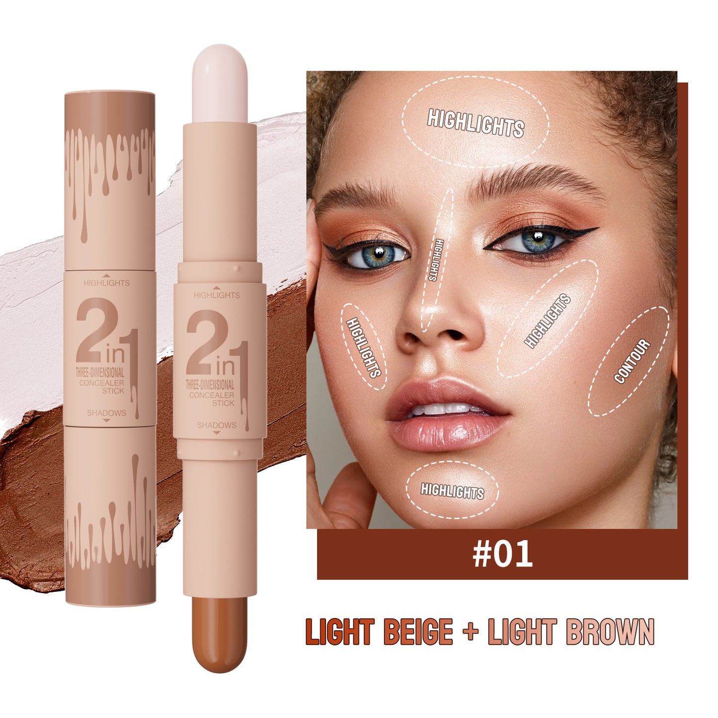 Makeup Three-dimensional Double-head Fit Stick