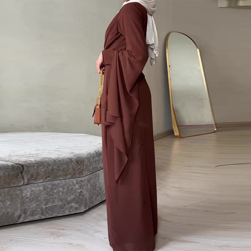 Women's Solid Color Round Neck Dress