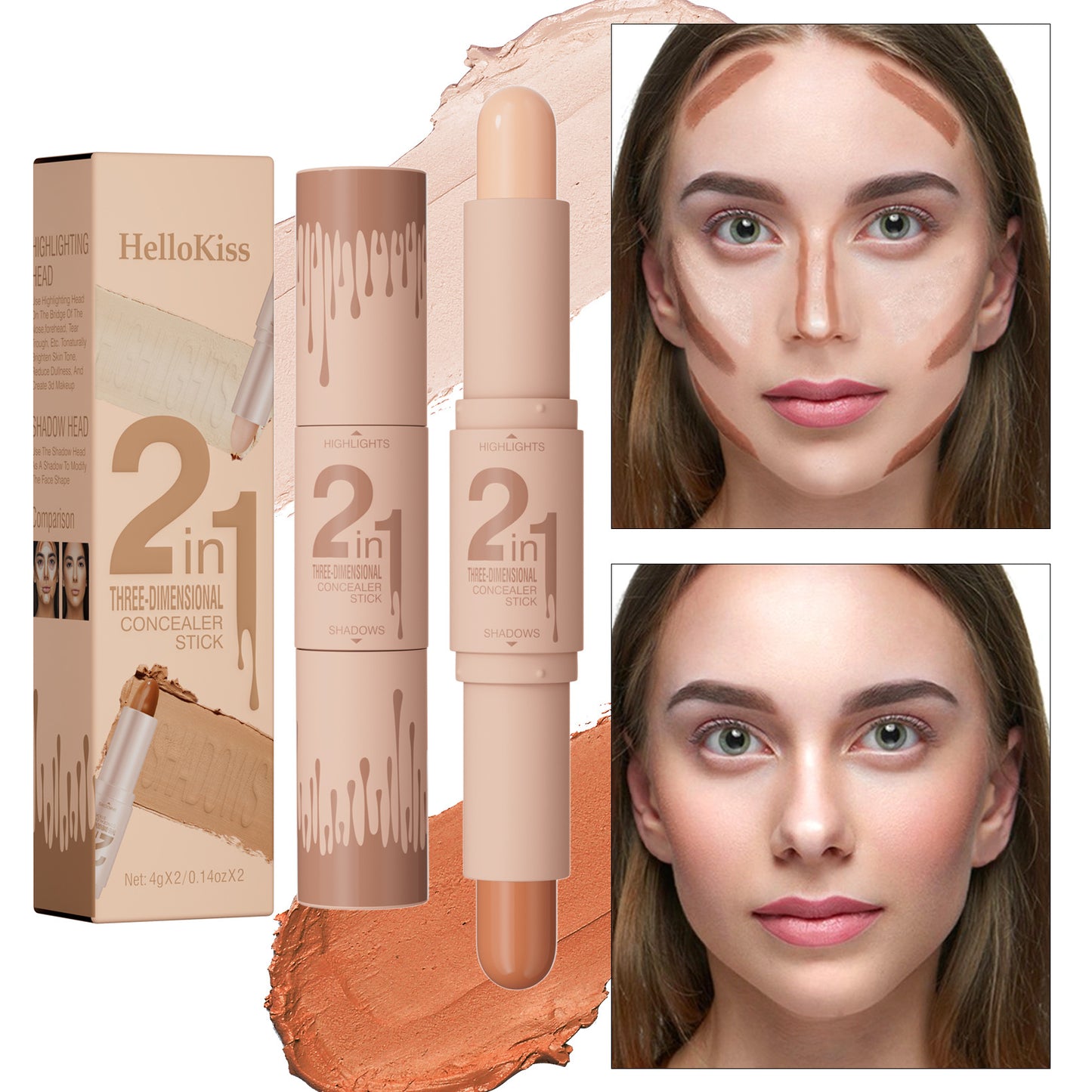 Makeup Three-dimensional Double-head Fit Stick