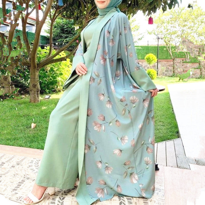 Middle East Turkish Robe Solid Color Hijab