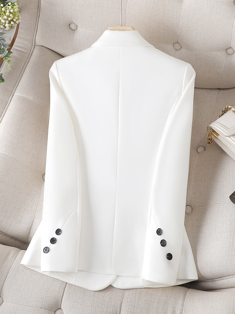Spring And Autumn Khaki Suit Jacket For Women's