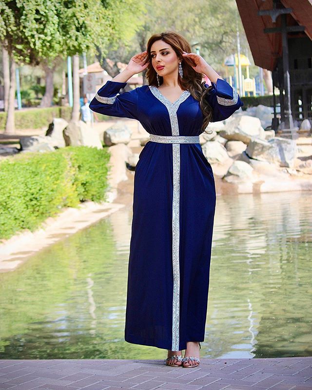 Diamond-encrusted Muslim Middle East Women's Belt Robe Turkish Long Muslim Women's Clothing
