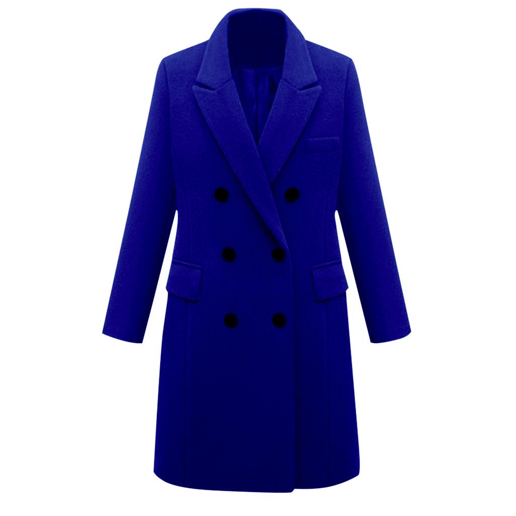 Autumn and winter long size woolen women's coat