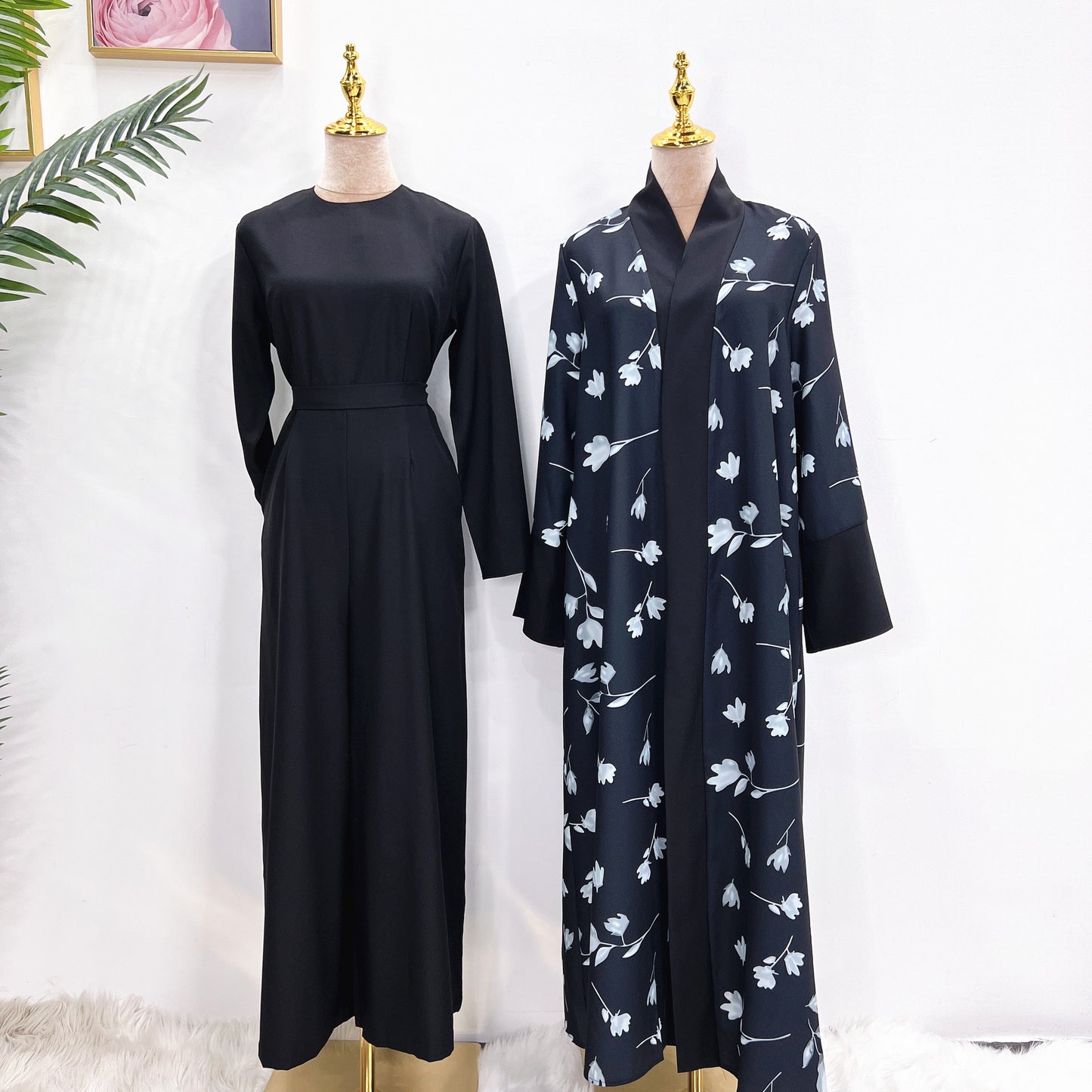 Middle East Turkish Robe Solid Color Hijab