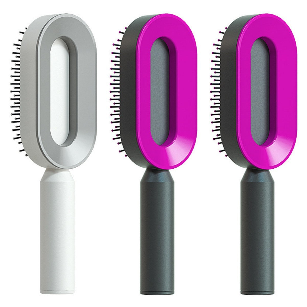 Self Cleaning Hair Brush For Women One-key Cleaning Hair Loss and Massage Scalp
