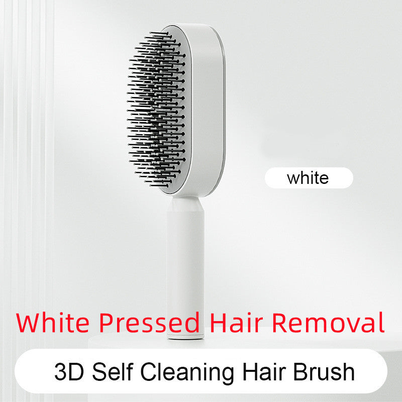 Self Cleaning Hair Brush For Women One-key Cleaning Hair Loss and Massage Scalp