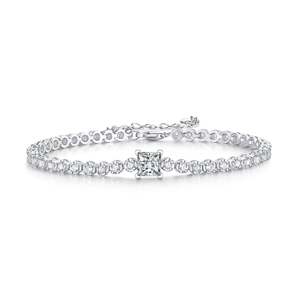 Rubik's Cube Luxury Fashion Mosan Diamond Silver Jewelry