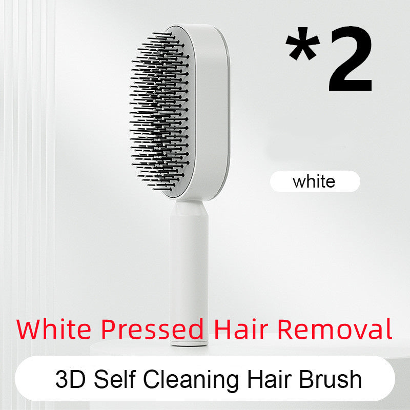Self Cleaning Hair Brush For Women One-key Cleaning Hair Loss and Massage Scalp