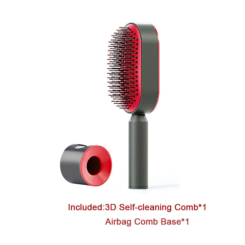 Self Cleaning Hair Brush For Women One-key Cleaning Hair Loss and Massage Scalp