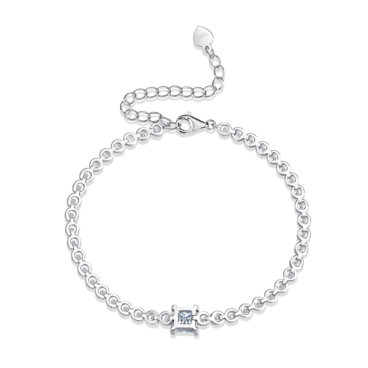 Rubik's Cube Luxury Fashion Mosan Diamond Silver Jewelry
