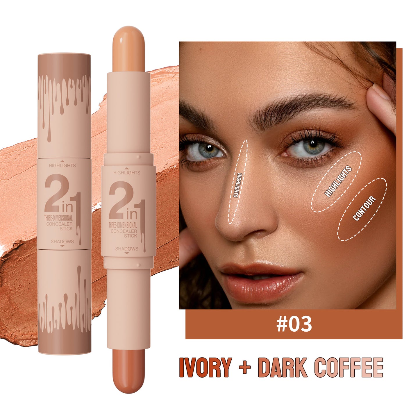 Makeup Three-dimensional Double-head Fit Stick
