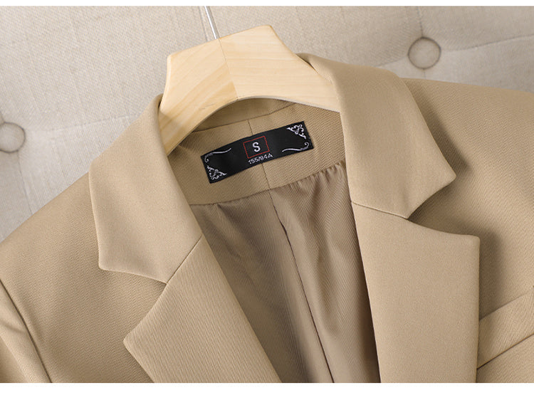 Spring And Autumn Khaki Suit Jacket For Women's