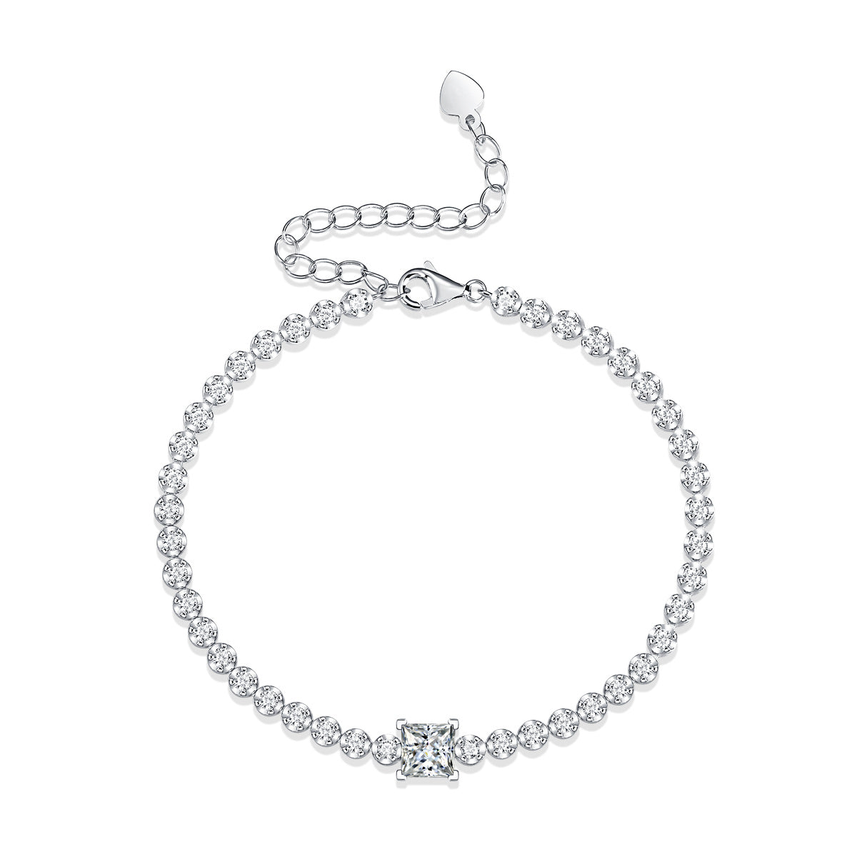 Rubik's Cube Luxury Fashion Mosan Diamond Silver Jewelry