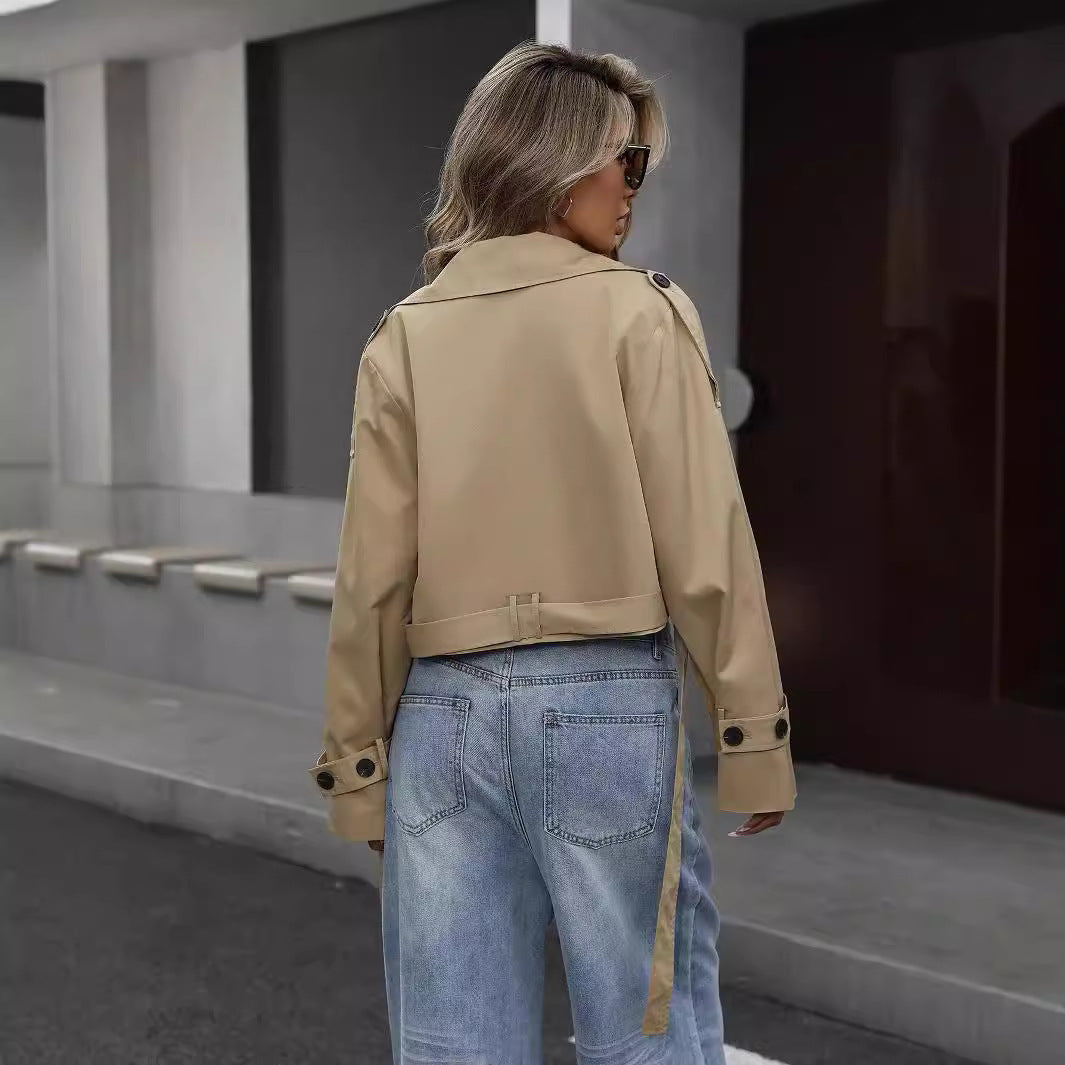 Fallwinter Jacket Casual Temperament Double Breasted Top