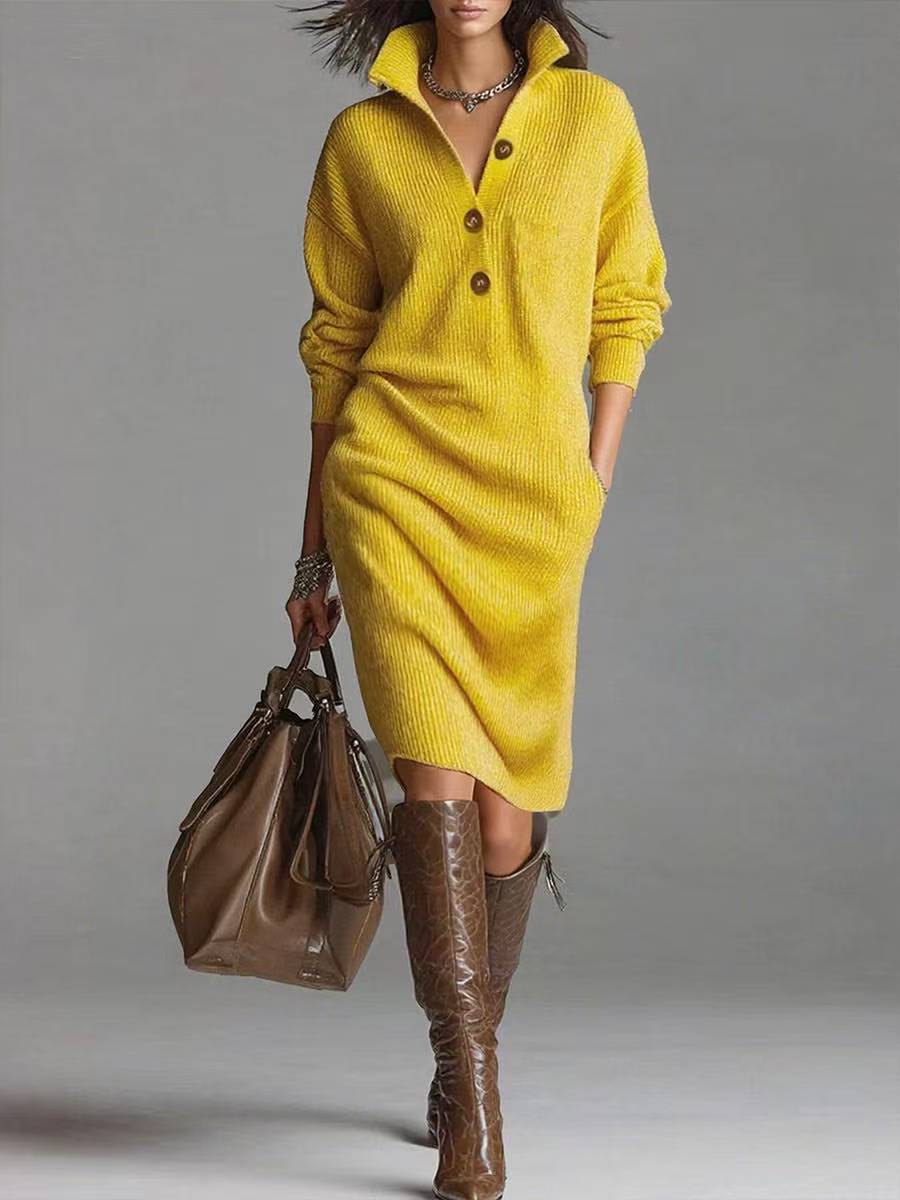 Long-sleeved Sweater Dress