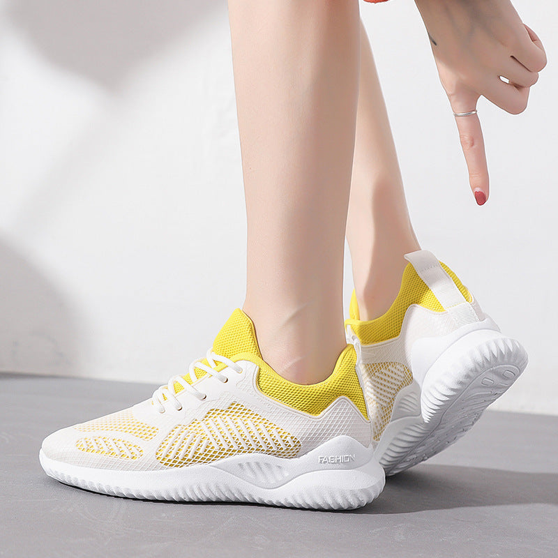 2023 Spring And Summer New Single Mesh Breathable Casual Women&amp;#039;s Shoes All-match Alpha Student Coconut Sports Running Shoes Women A005