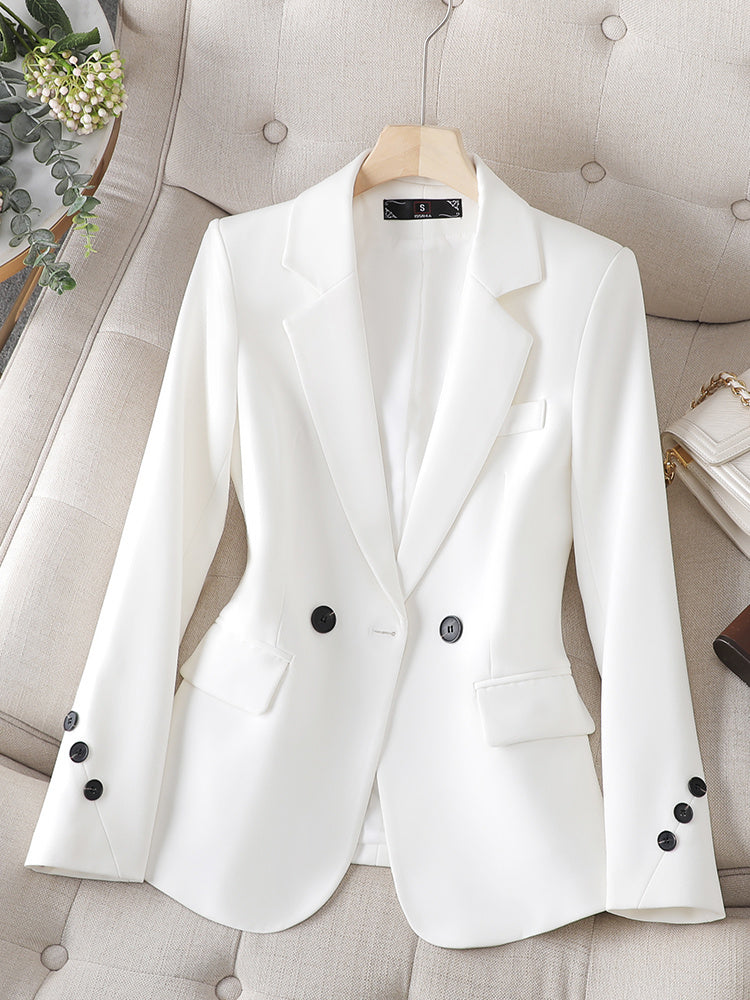 Spring And Autumn Khaki Suit Jacket For Women's
