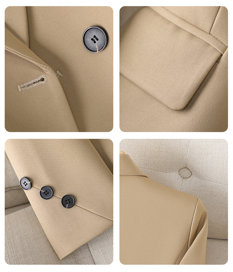 Spring And Autumn Khaki Suit Jacket For Women's