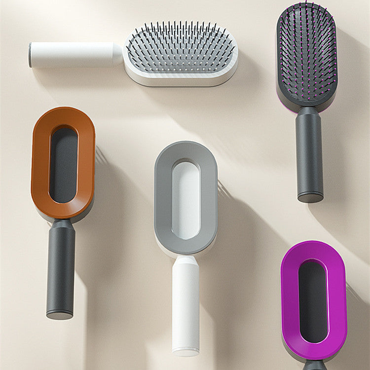 Self Cleaning Hair Brush For Women One-key Cleaning Hair Loss and Massage Scalp
