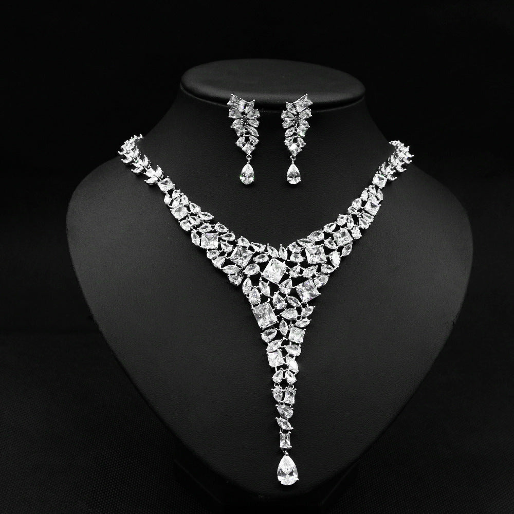 Colorful Zircon Necklace Set for Wedding
