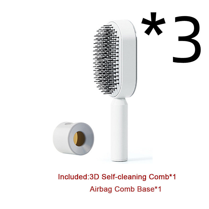 Self Cleaning Hair Brush For Women One-key Cleaning Hair Loss and Massage Scalp