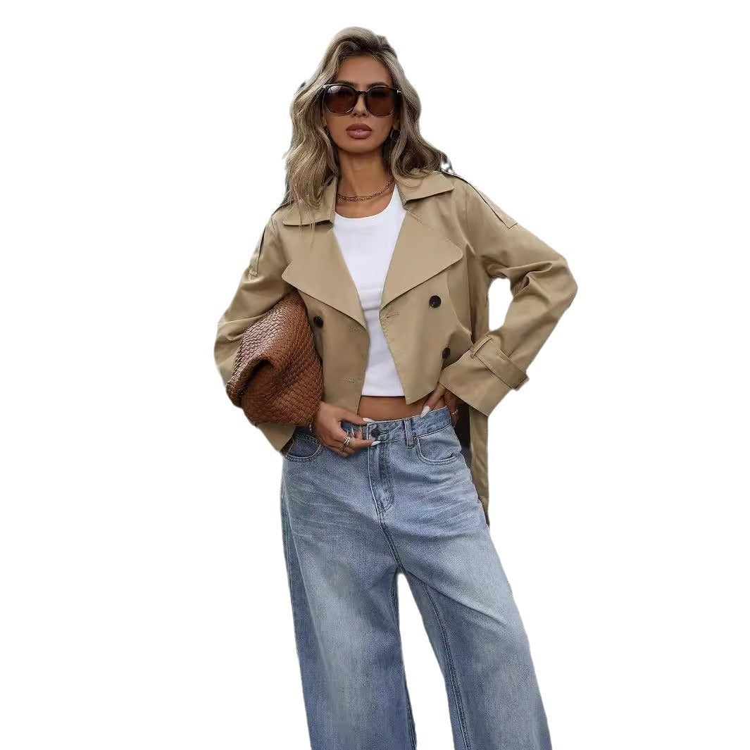 Fallwinter Jacket Casual Temperament Double Breasted Top