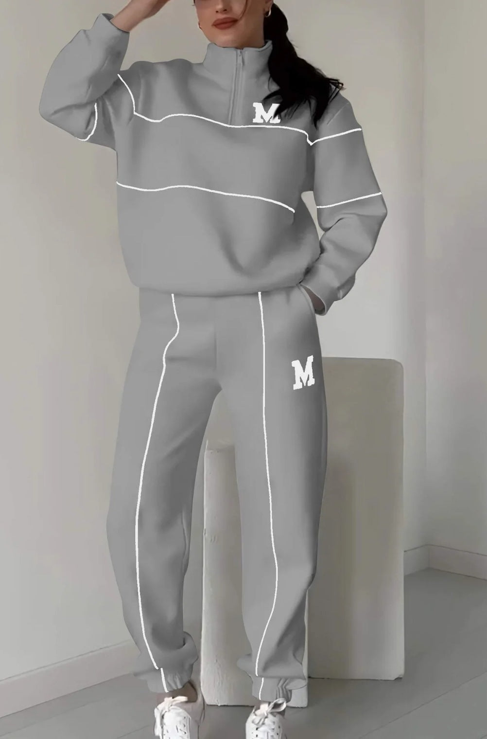 Womens 2 Piece Outfits Lounge Hoodless Pullover Sweatshirt set