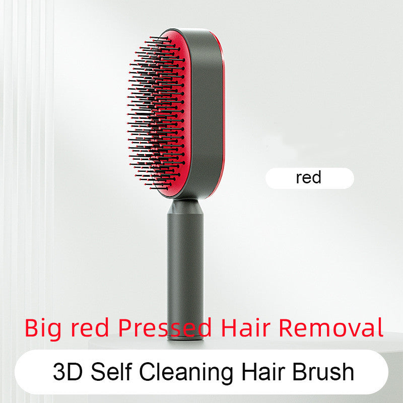 Self Cleaning Hair Brush For Women One-key Cleaning Hair Loss and Massage Scalp