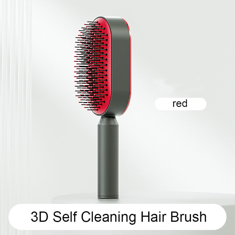 Self Cleaning Hair Brush For Women One-key Cleaning Hair Loss and Massage Scalp