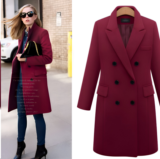 Autumn and winter long size woolen women's coat