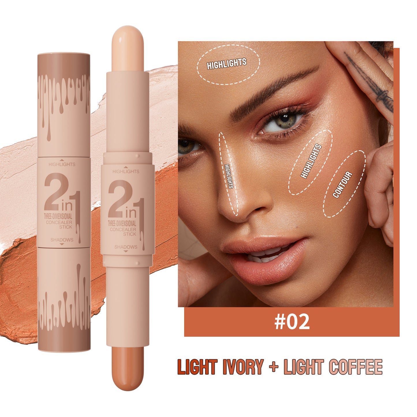 Makeup Three-dimensional    Double-head Fit Stick