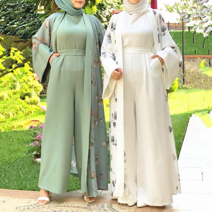 Middle East  Turkish Robe Solid Color Hijab