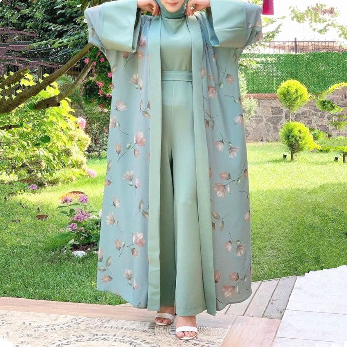 Middle East  Turkish Robe Solid Color Hijab