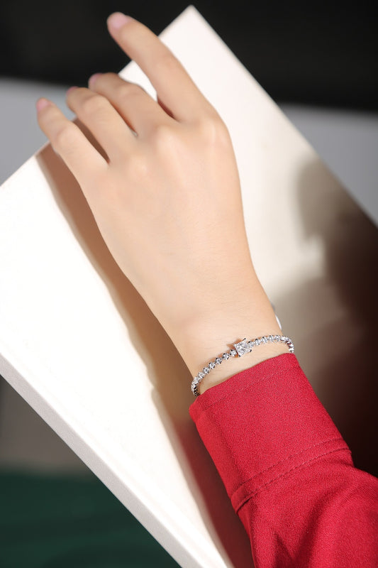 Rubik's Cube Luxury Fashion Mosan Diamond Silver Jewelry