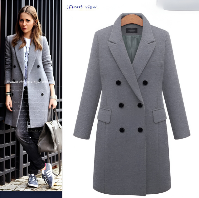Autumn and winter long size woolen women's coat