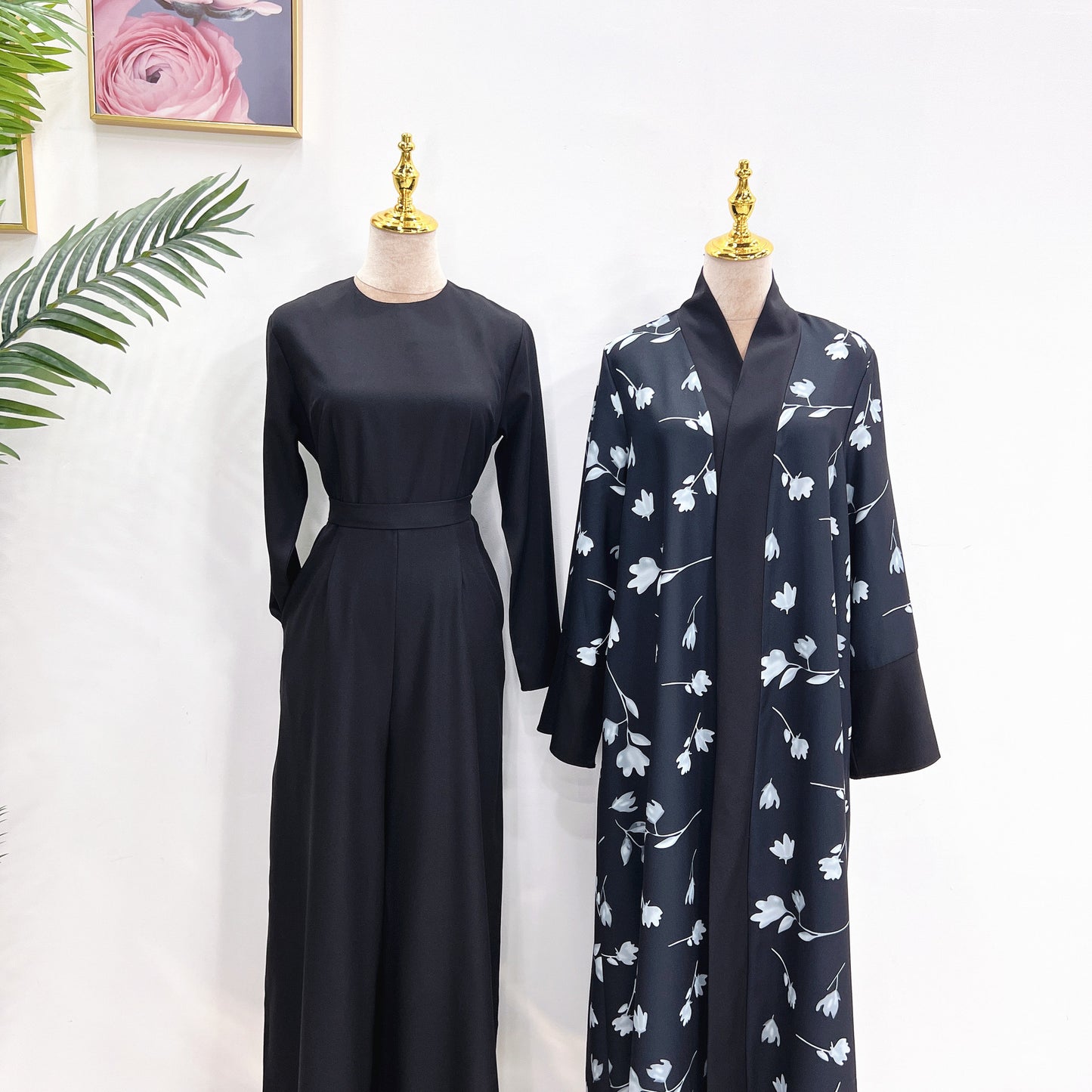 Middle East  Turkish Robe Solid Color Hijab