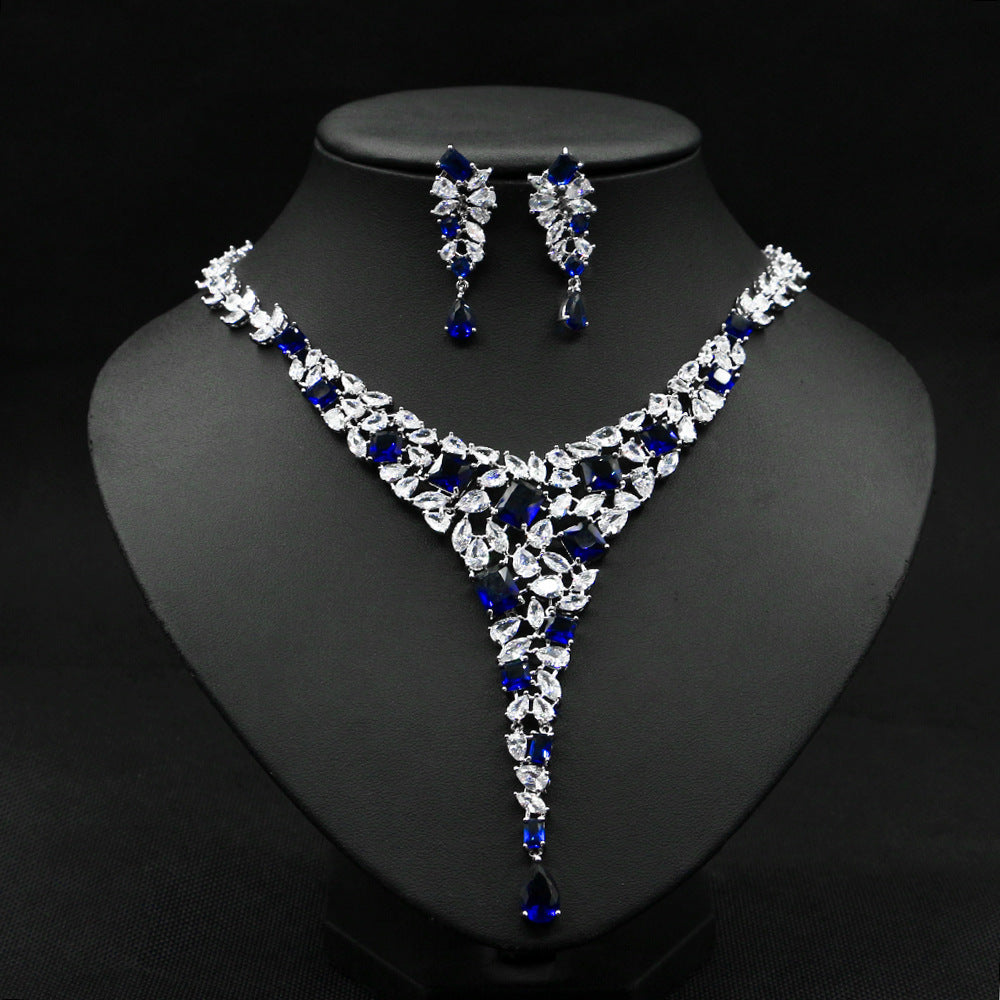 Colorful Zircon Necklace Set for Wedding