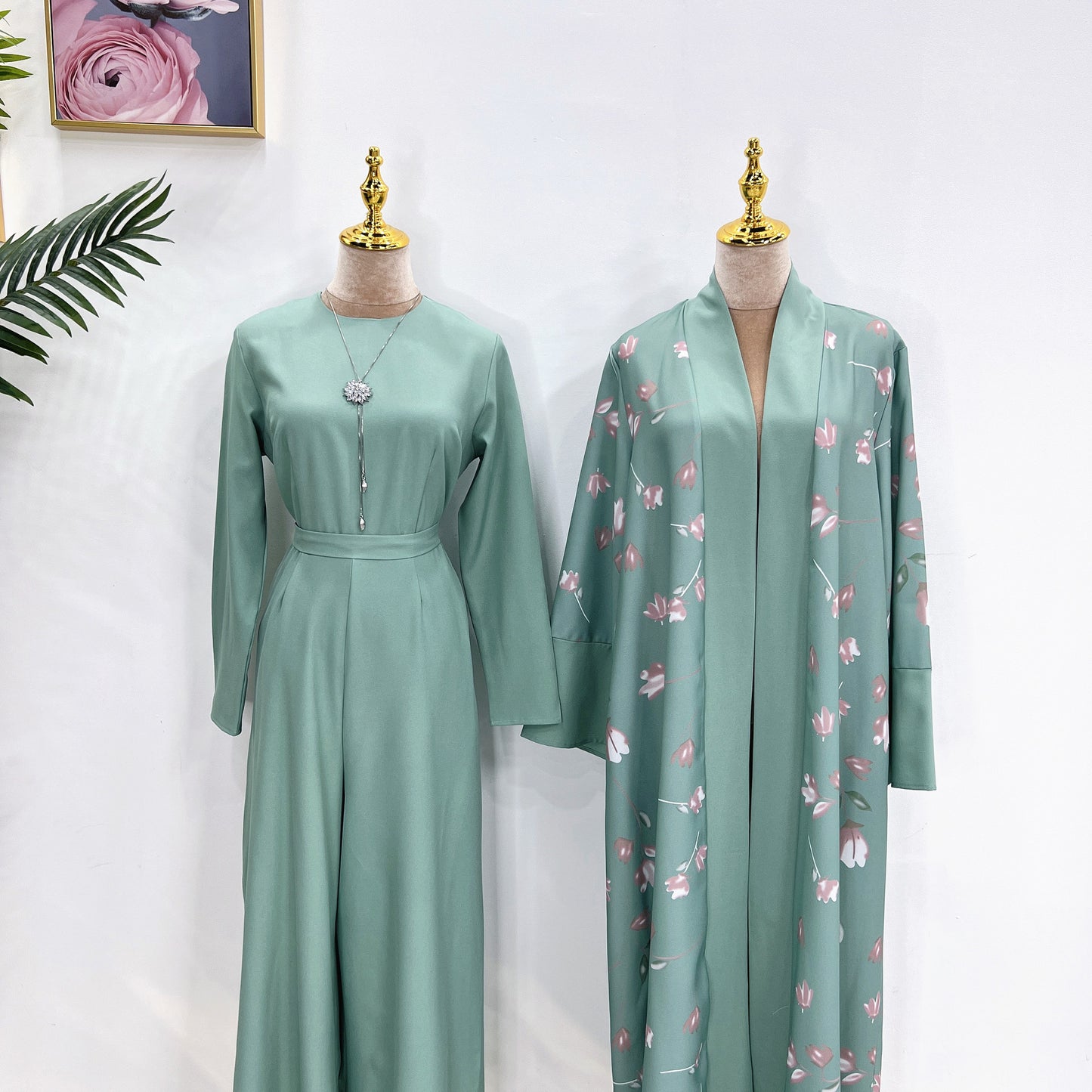 Middle East  Turkish Robe Solid Color Hijab