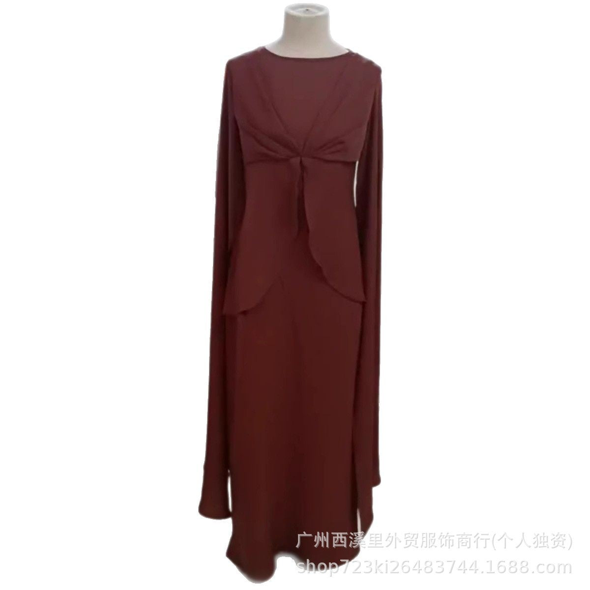 Women's Solid Color Round Neck Dress