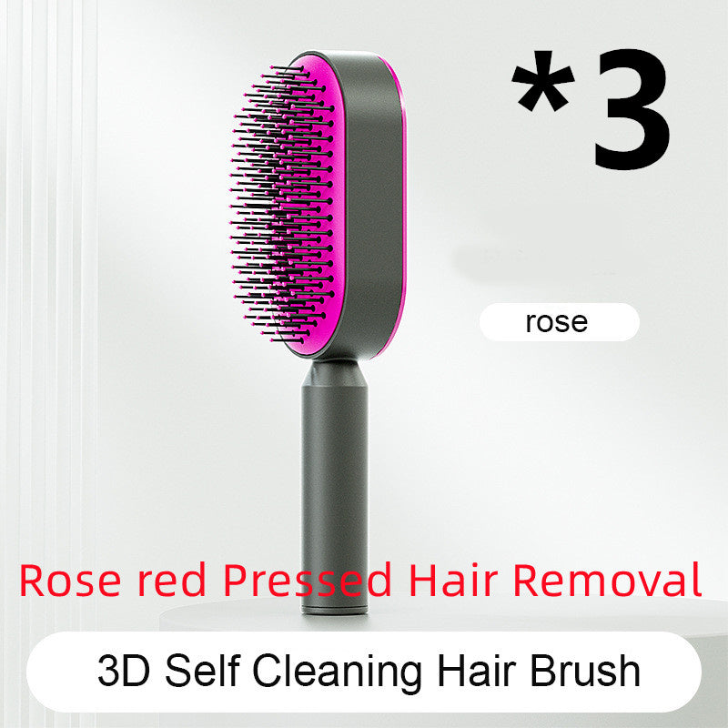 Self Cleaning Hair Brush For Women One-key Cleaning Hair Loss and  Massage Scalp