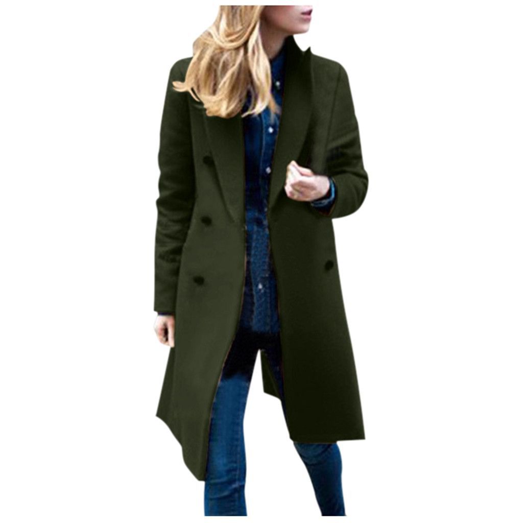 Autumn and winter long size woolen women's coat