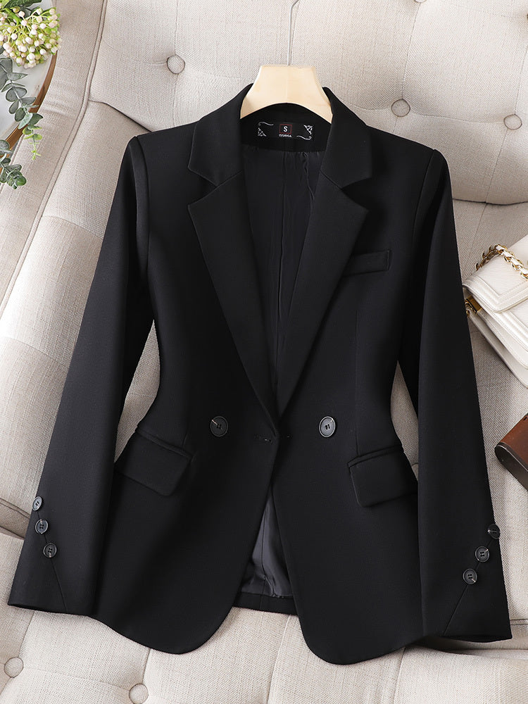 Spring And Autumn Khaki Suit Jacket For Women's