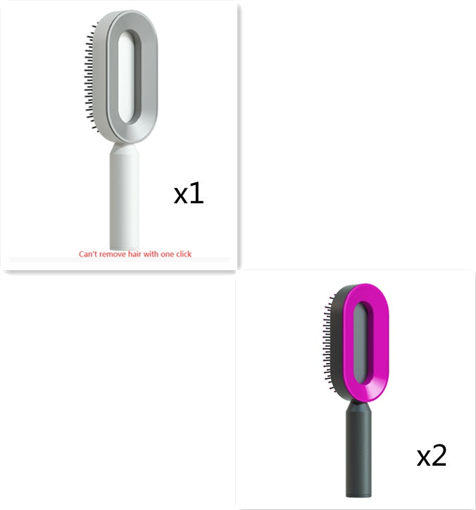 Self Cleaning Hair Brush For Women One-key Cleaning Hair Loss and  Massage Scalp