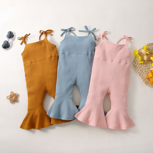 Summer Girls'  One-piece Bell-bottom Pants