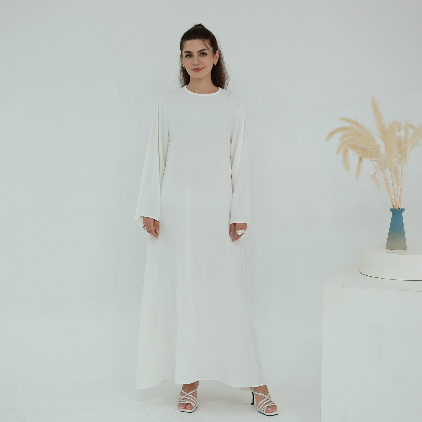 Women's Solid Color Crew Neck Casual All-match Multicolor Dress