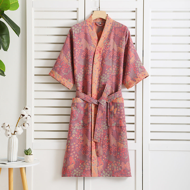Women's Pure Cotton Double Gauze Bathrobe