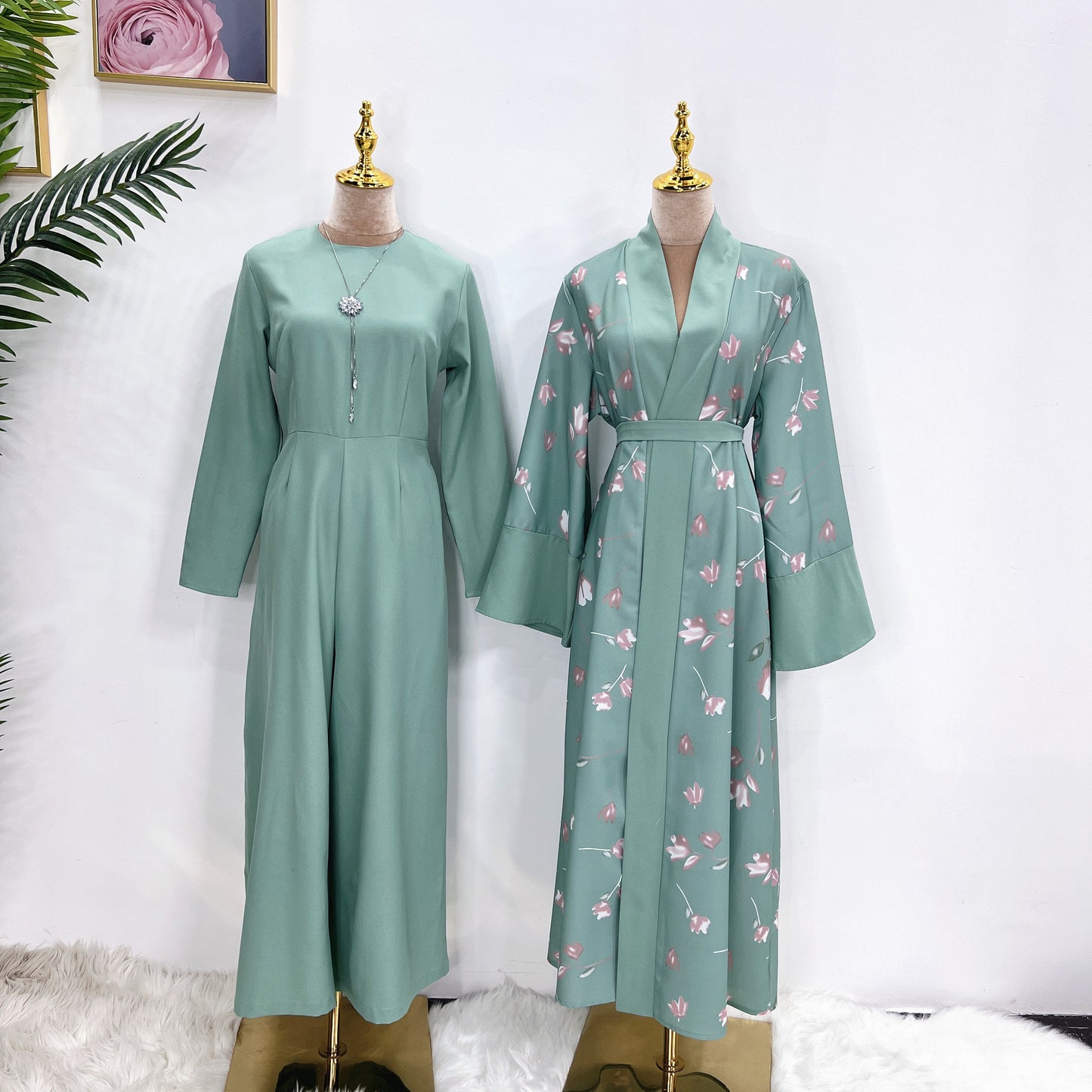 Middle East  Turkish Robe Solid Color Hijab