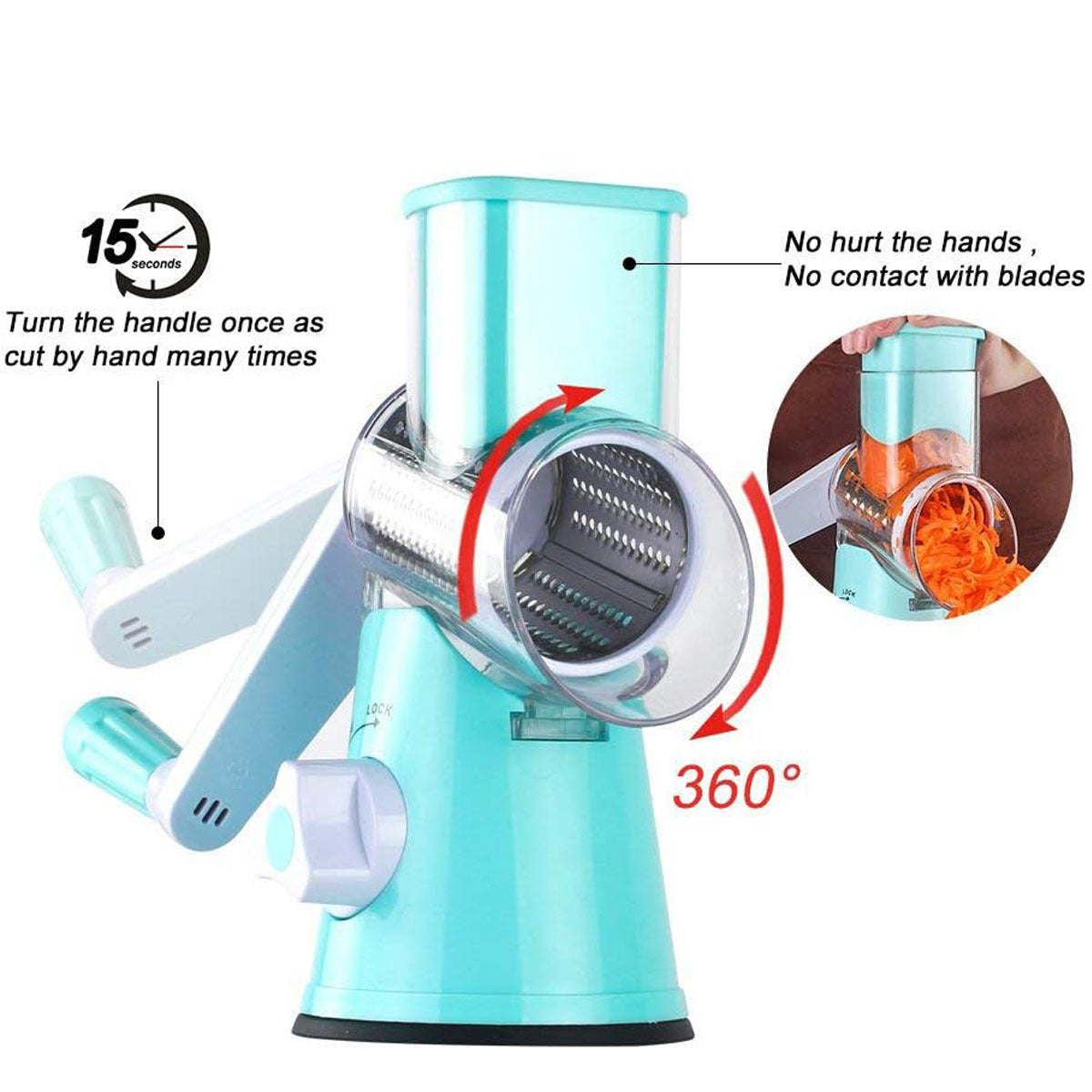 Manual   Multifunctional Round Mandoline   Vegetable Cutte & Slicer