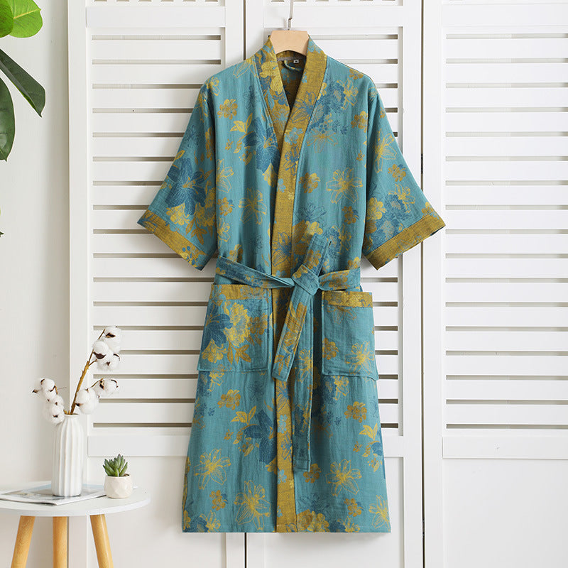 Women's Pure Cotton Double Gauze Bathrobe