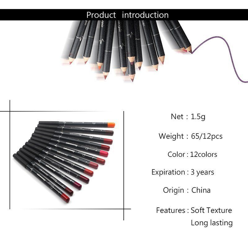 New 36-color Lip Liner Waterproof Non-smudge Nude Color Biting Lip Makeup Matte Multi-color Lip Pencil Lipstick Set
